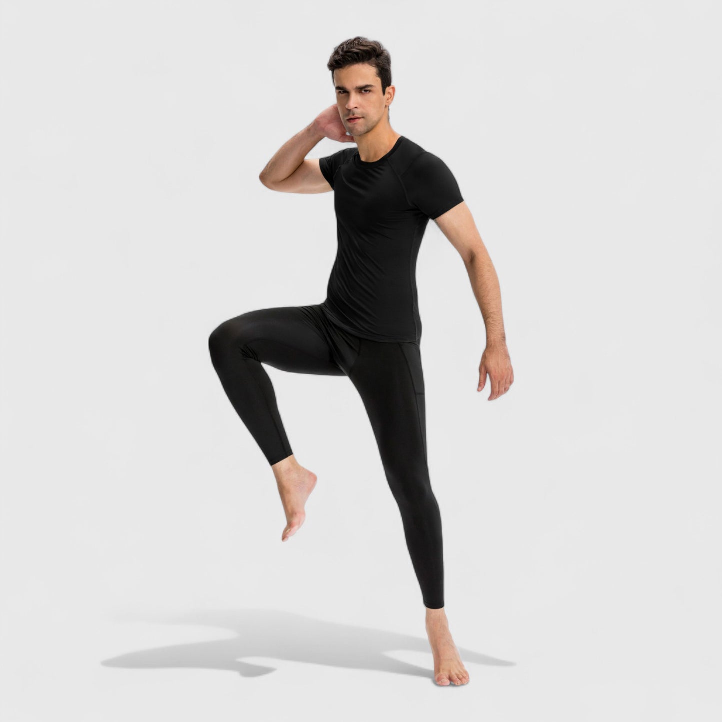 Men's Short Sleeve Compression Top with Moisture-Wicking Stretch Fabric for Performance and Training
