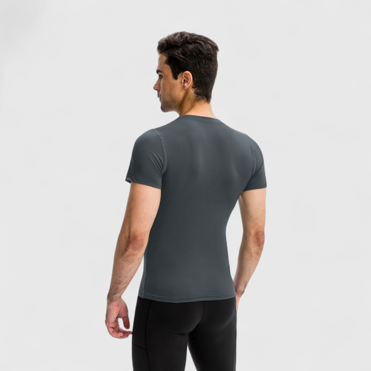 Men's Short Sleeve Compression Top with Moisture-Wicking Stretch Fabric for Performance and Training