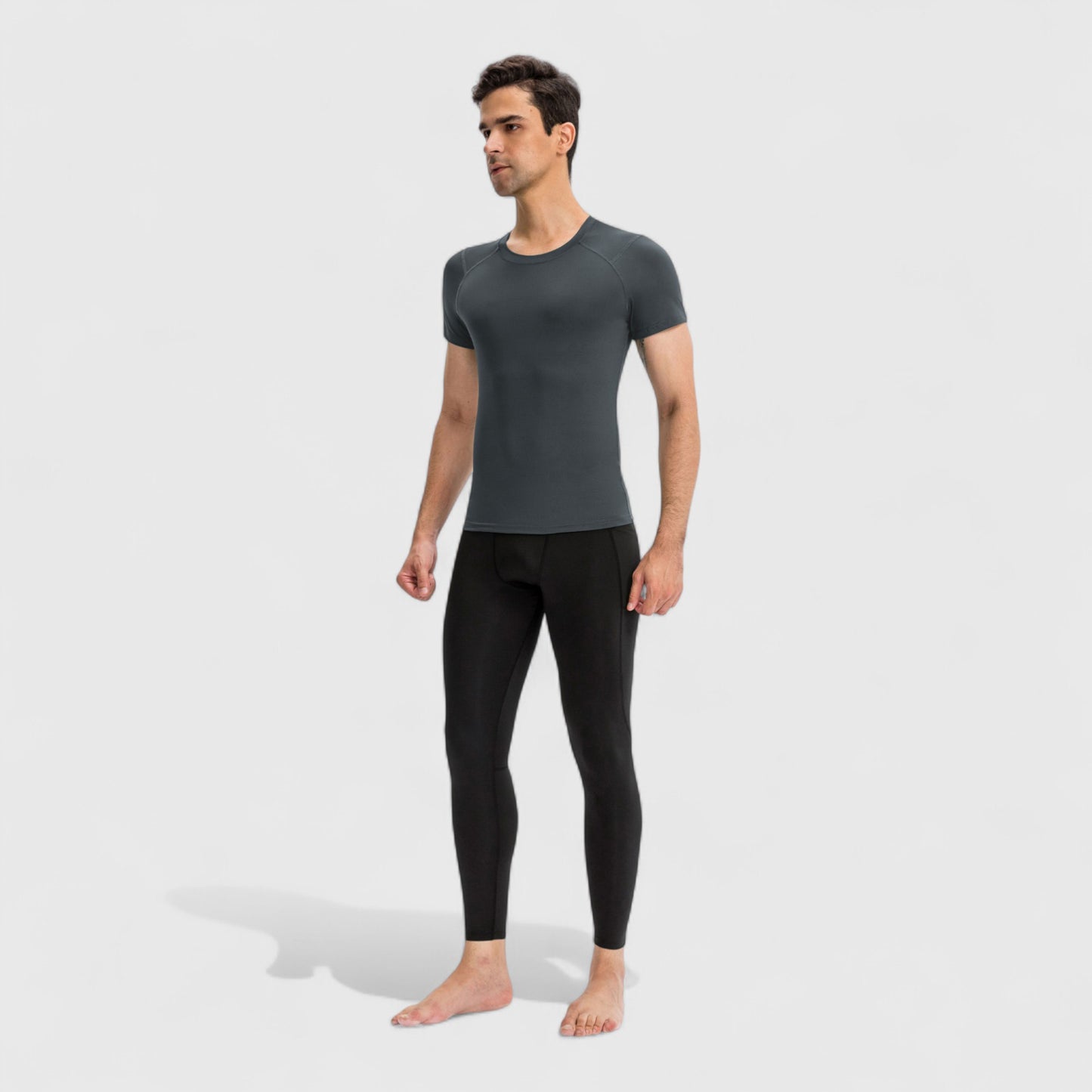 Men's Short Sleeve Compression Top with Moisture-Wicking Stretch Fabric for Performance and Training