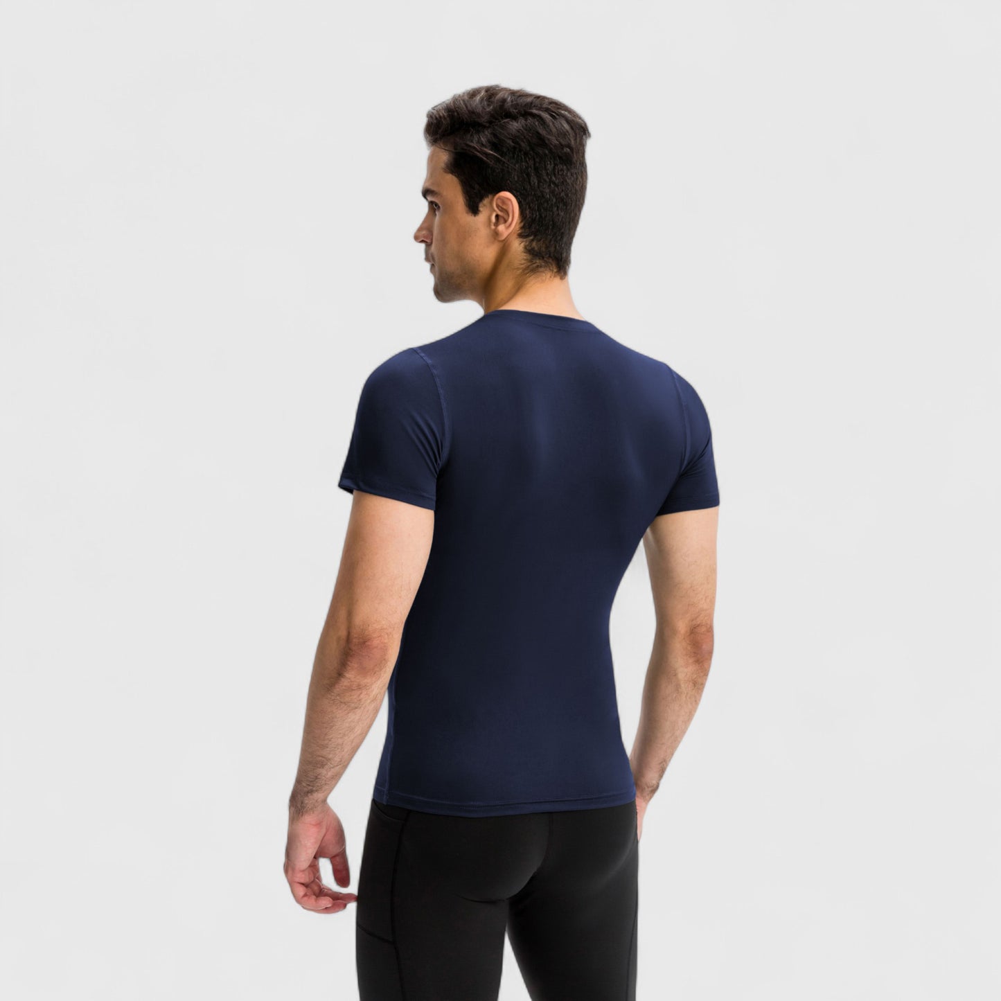 Men's Short Sleeve Compression Top with Moisture-Wicking Stretch Fabric for Performance and Training