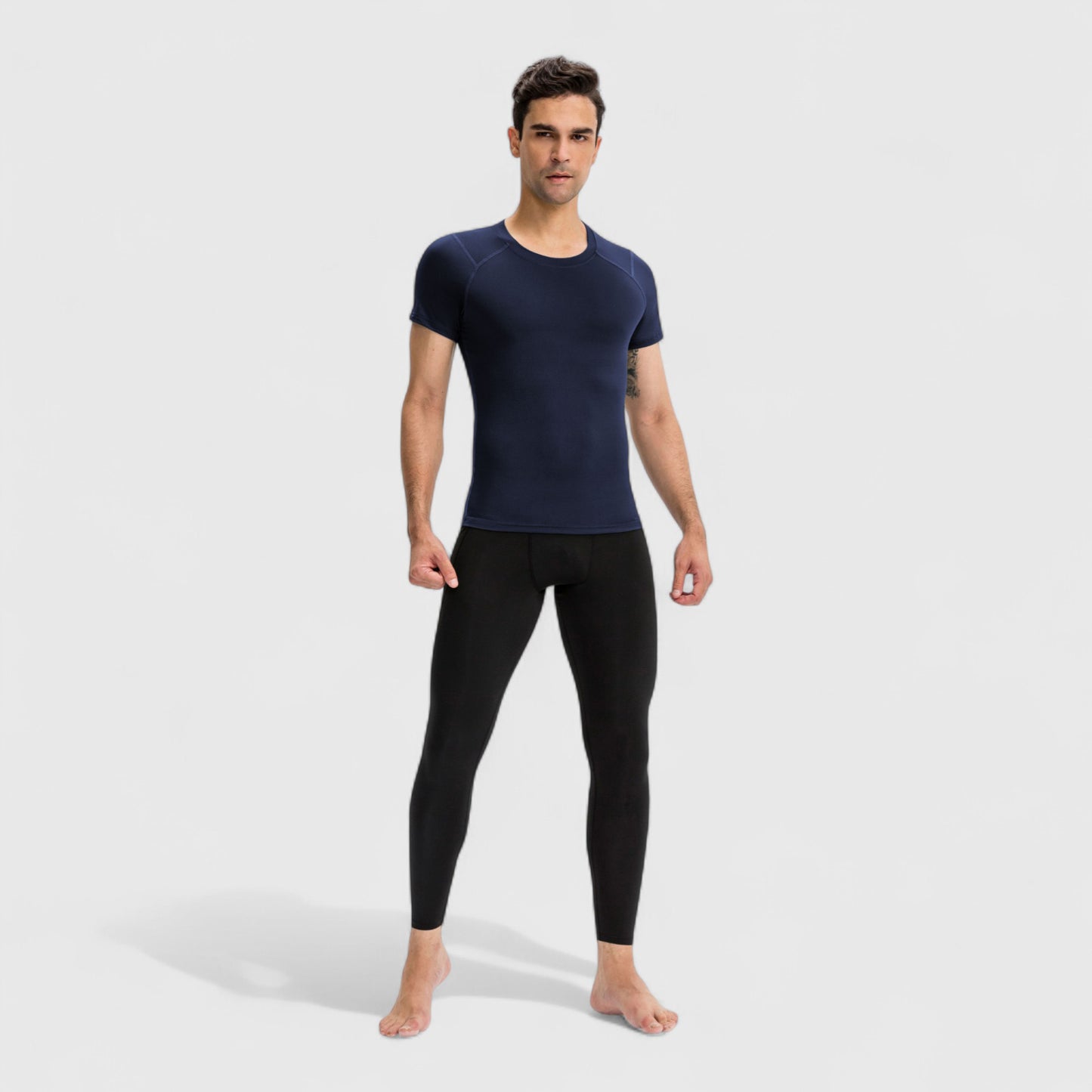 Men's Short Sleeve Compression Top with Moisture-Wicking Stretch Fabric for Performance and Training