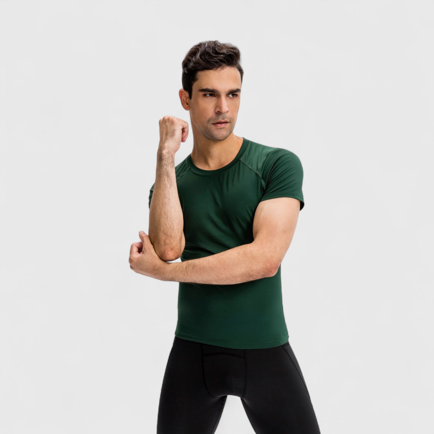Men's Short Sleeve Compression Top with Moisture-Wicking Stretch Fabric for Performance and Training