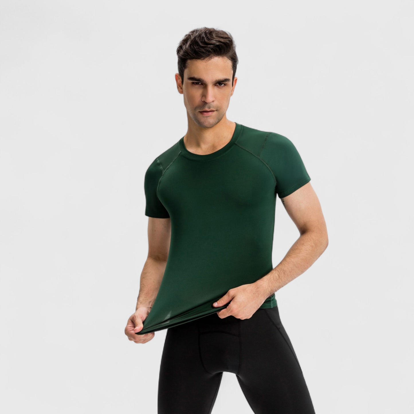 Men's Short Sleeve Compression Top with Moisture-Wicking Stretch Fabric for Performance and Training