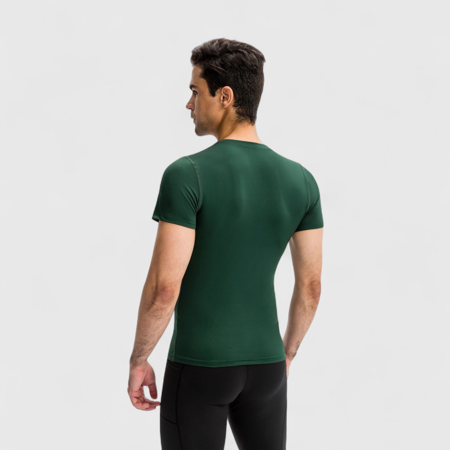 Men's Short Sleeve Compression Top with Moisture-Wicking Stretch Fabric for Performance and Training