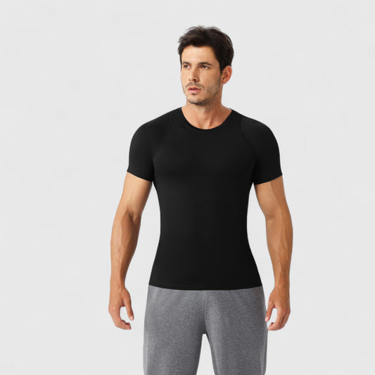 Men's Fitted Short Sleeve Performance T-Shirt with Stretch Fabric and Moisture-Wicking Comfort