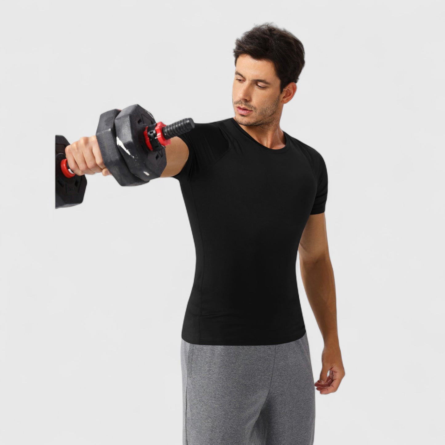 Men's Fitted Short Sleeve Performance T-Shirt with Stretch Fabric and Moisture-Wicking Comfort