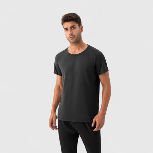 Men's Short Sleeve Performance T-Shirt with Breathable Mesh Fabric and Relaxed Athletic Fit