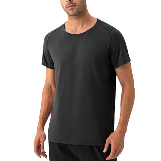 Men's Short Sleeve Performance T-Shirt with Breathable Mesh Fabric and Relaxed Athletic Fit