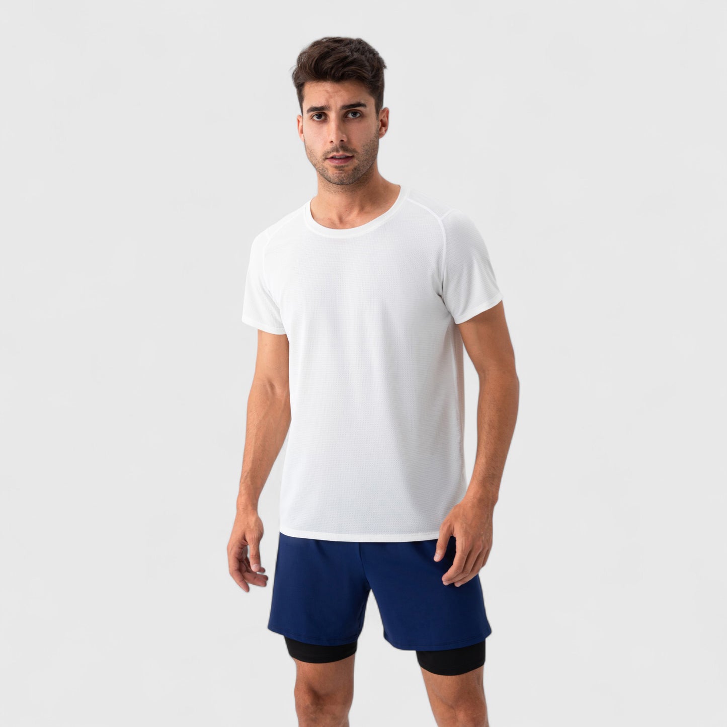 Men's Short Sleeve Performance T-Shirt with Breathable Mesh Fabric and Relaxed Athletic Fit