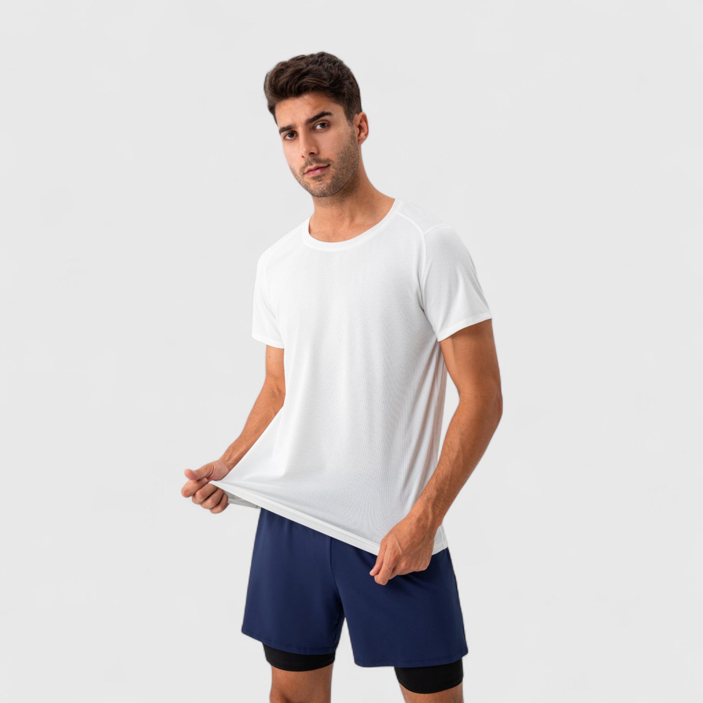 Men's Short Sleeve Performance T-Shirt with Breathable Mesh Fabric and Relaxed Athletic Fit
