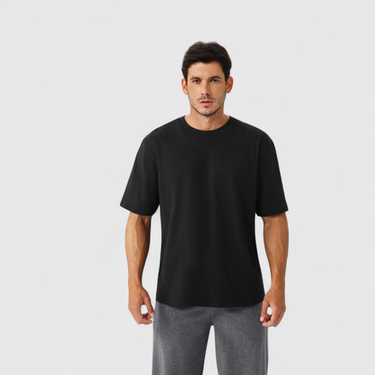 Men's Oversized Fit Short Sleeve T-Shirt with Drop Shoulders and Relaxed Silhouette for Everyday Style