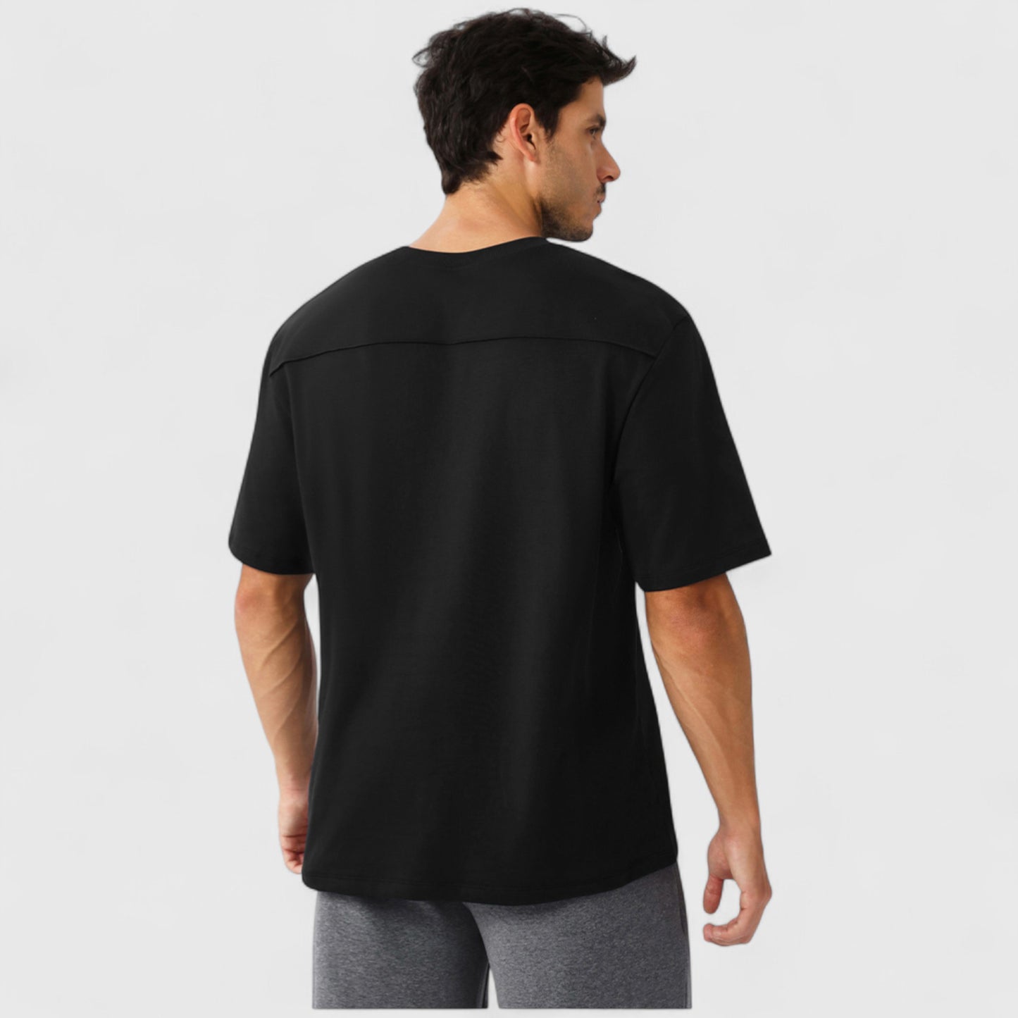Men's Oversized Fit Short Sleeve T-Shirt with Drop Shoulders and Relaxed Silhouette for Everyday Style