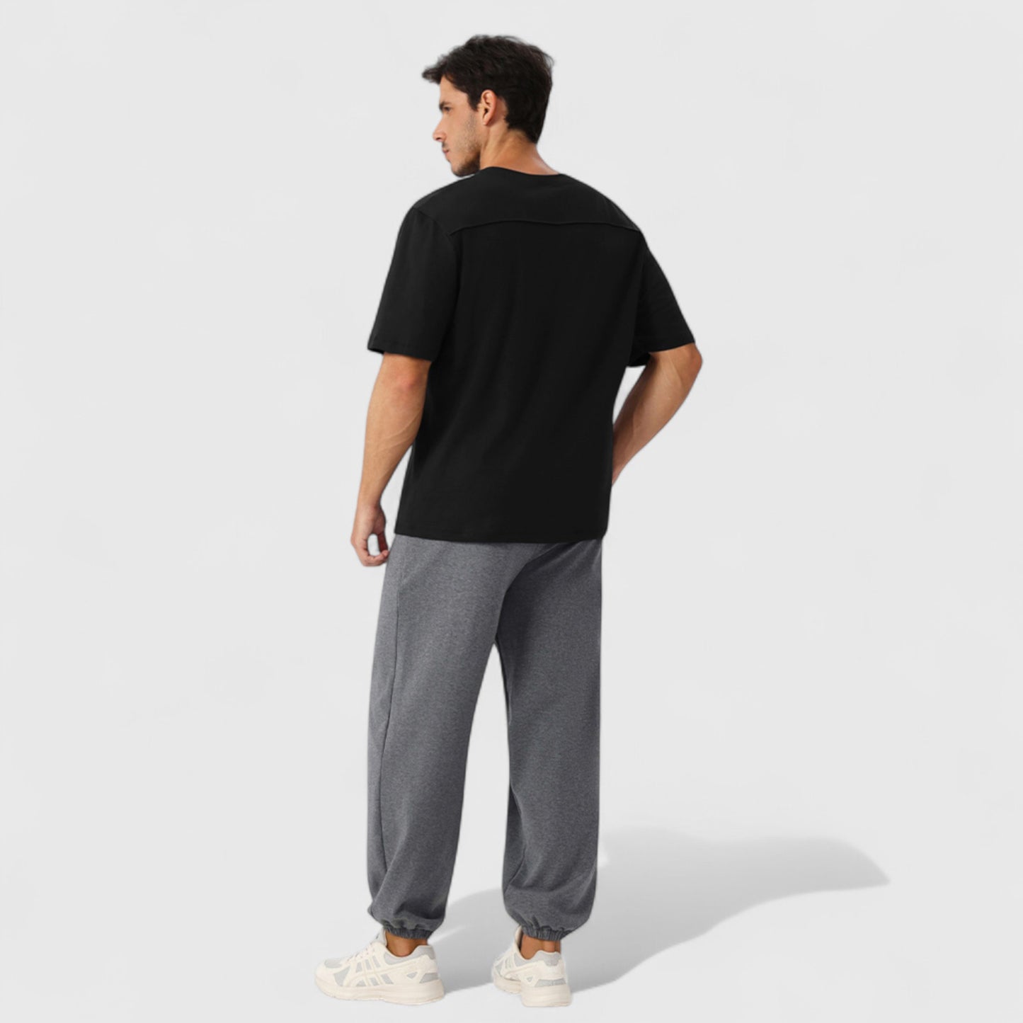 Men's Oversized Fit Short Sleeve T-Shirt with Drop Shoulders and Relaxed Silhouette for Everyday Style