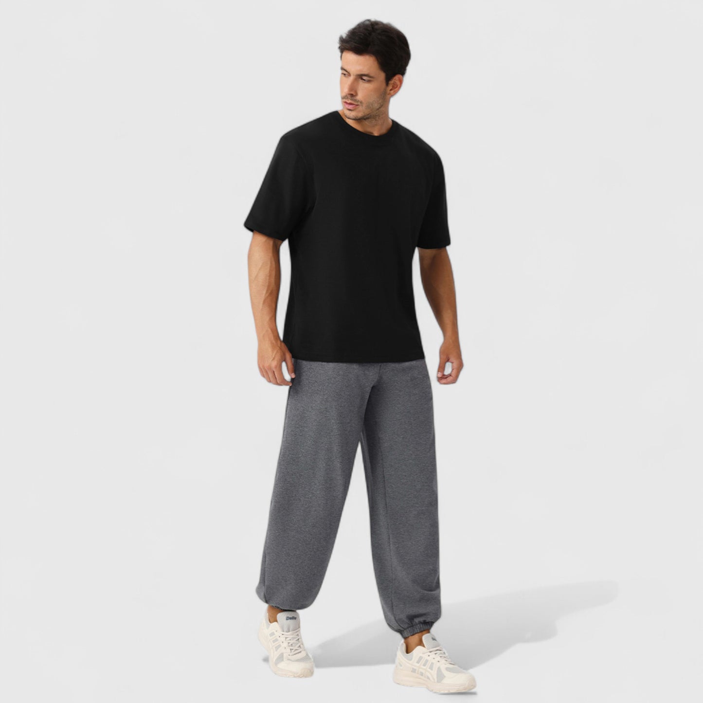Men's Oversized Fit Short Sleeve T-Shirt with Drop Shoulders and Relaxed Silhouette for Everyday Style