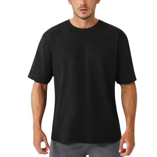 Men's Oversized Fit Short Sleeve T-Shirt with Drop Shoulders and Relaxed Silhouette for Everyday Style