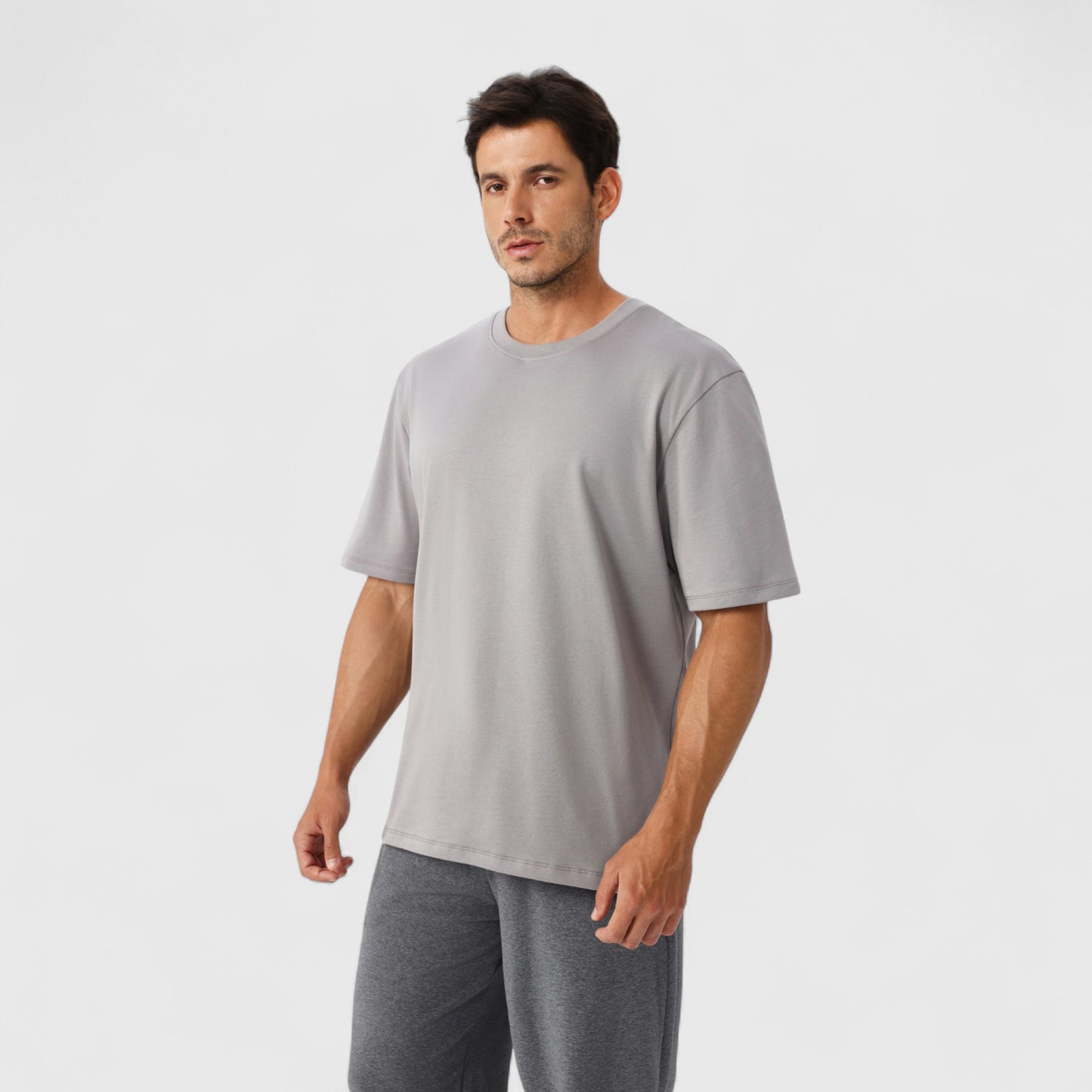 Men's Oversized Fit Short Sleeve T-Shirt with Drop Shoulders and Relaxed Silhouette for Everyday Style