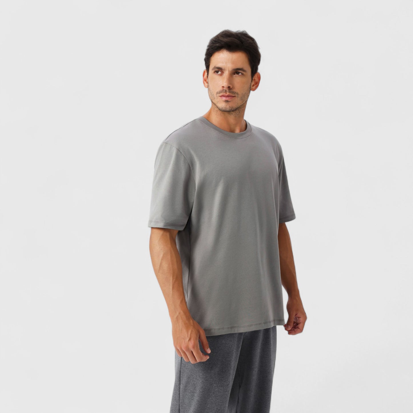 Men's Oversized Fit Short Sleeve T-Shirt with Drop Shoulders and Relaxed Silhouette for Everyday Style