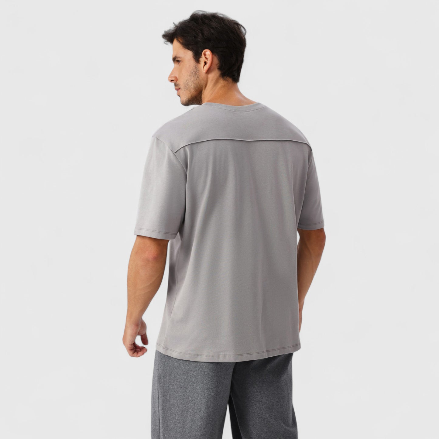 Men's Oversized Fit Short Sleeve T-Shirt with Drop Shoulders and Relaxed Silhouette for Everyday Style