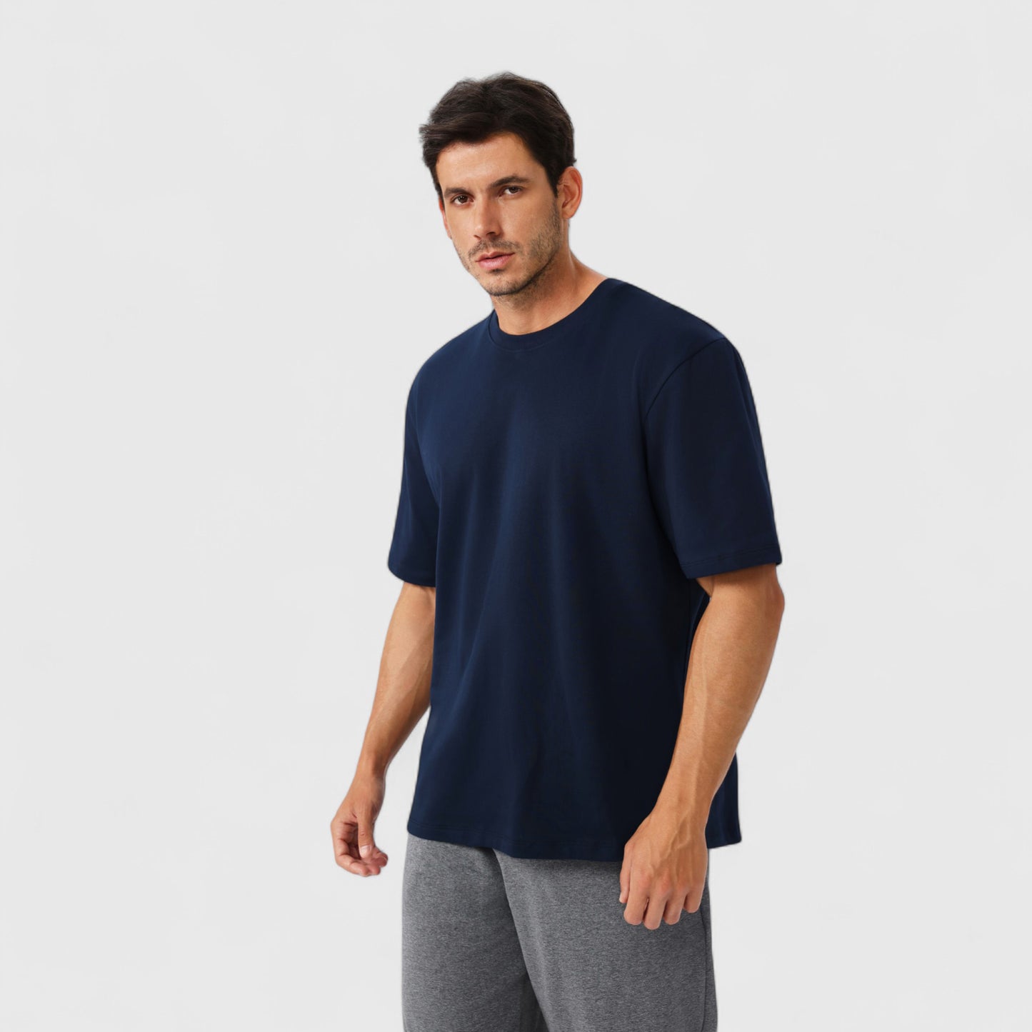 Men's Oversized Fit Short Sleeve T-Shirt with Drop Shoulders and Relaxed Silhouette for Everyday Style