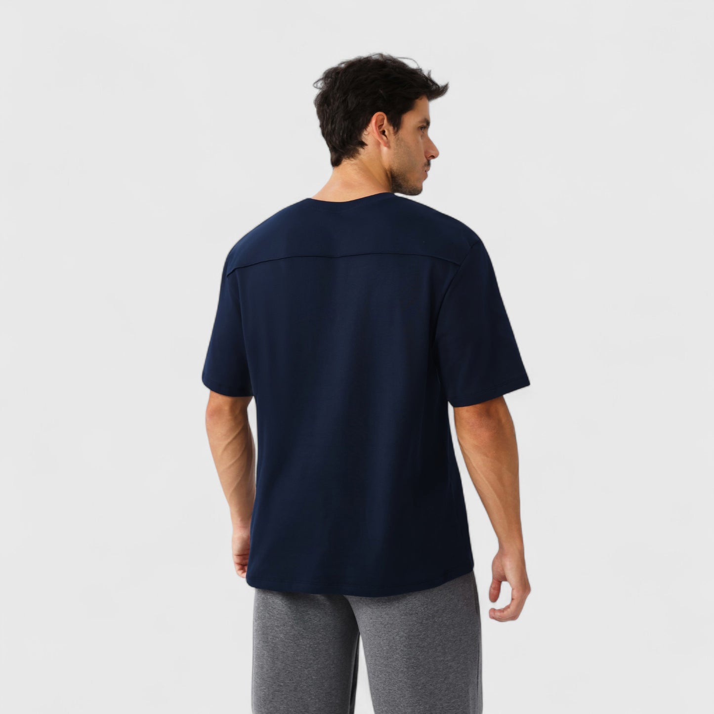 Men's Oversized Fit Short Sleeve T-Shirt with Drop Shoulders and Relaxed Silhouette for Everyday Style