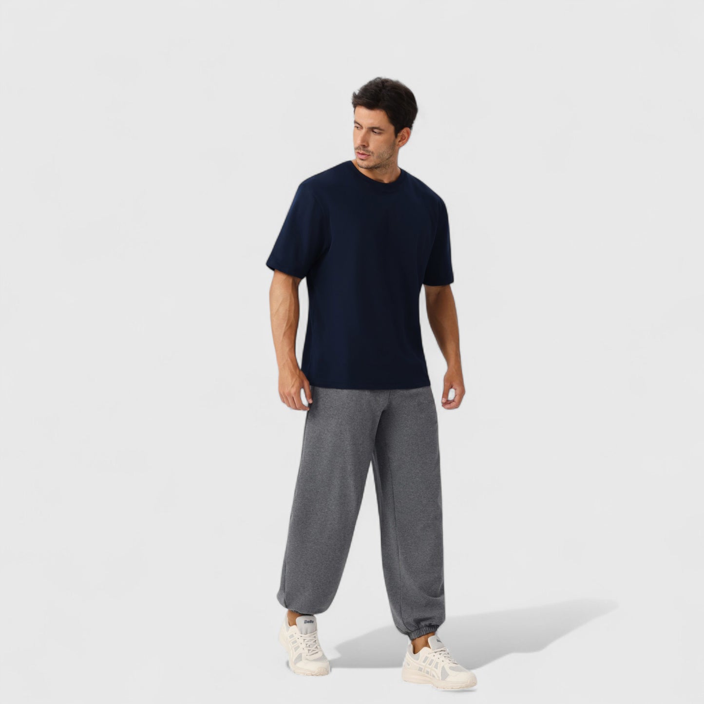 Men's Oversized Fit Short Sleeve T-Shirt with Drop Shoulders and Relaxed Silhouette for Everyday Style