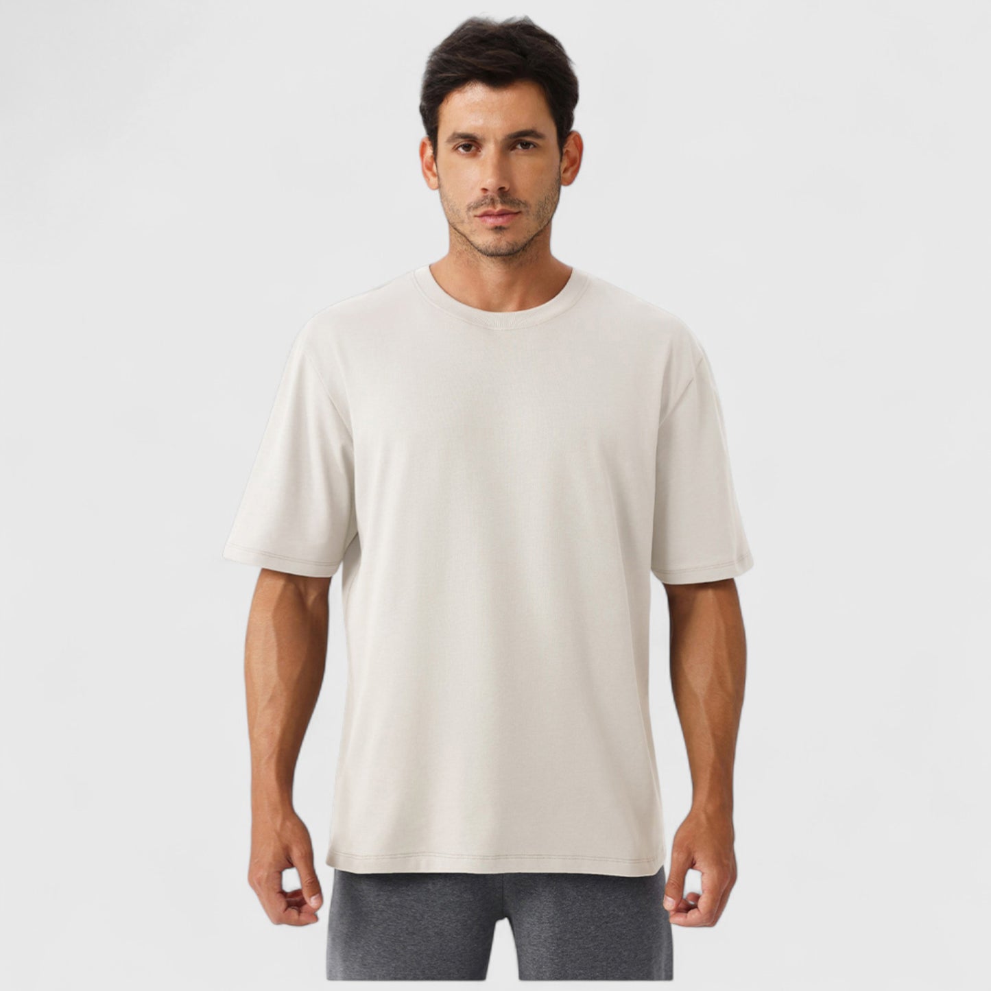 Men's Oversized Fit Short Sleeve T-Shirt with Drop Shoulders and Relaxed Silhouette for Everyday Style