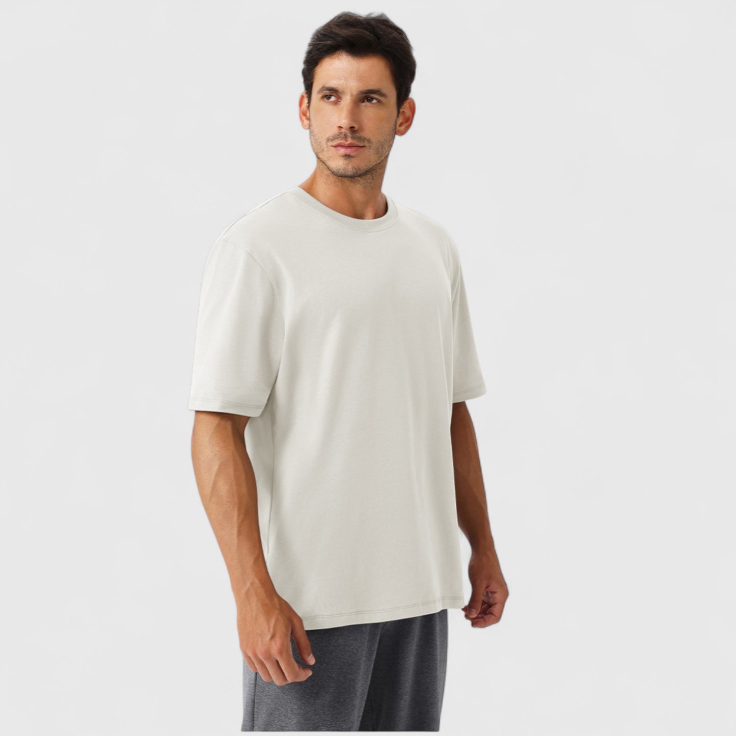 Men's Oversized Fit Short Sleeve T-Shirt with Drop Shoulders and Relaxed Silhouette for Everyday Style