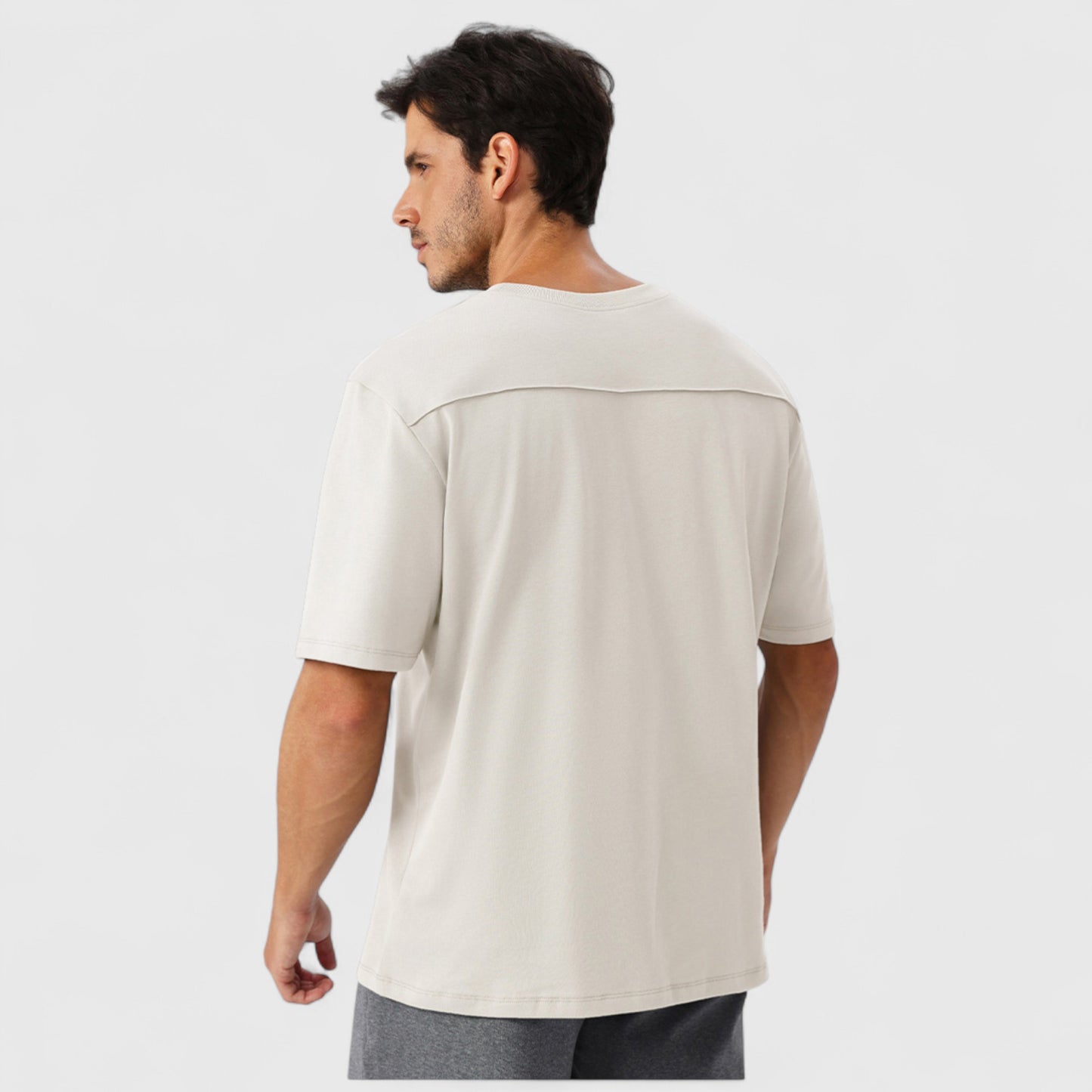 Men's Oversized Fit Short Sleeve T-Shirt with Drop Shoulders and Relaxed Silhouette for Everyday Style