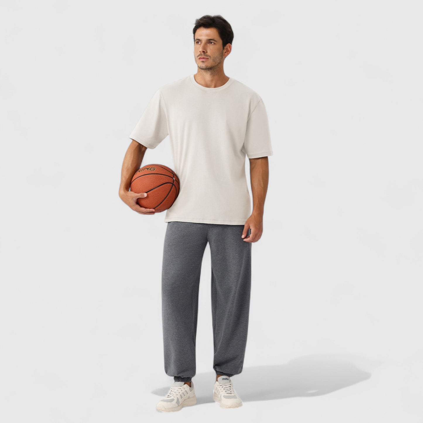 Men's Oversized Fit Short Sleeve T-Shirt with Drop Shoulders and Relaxed Silhouette for Everyday Style