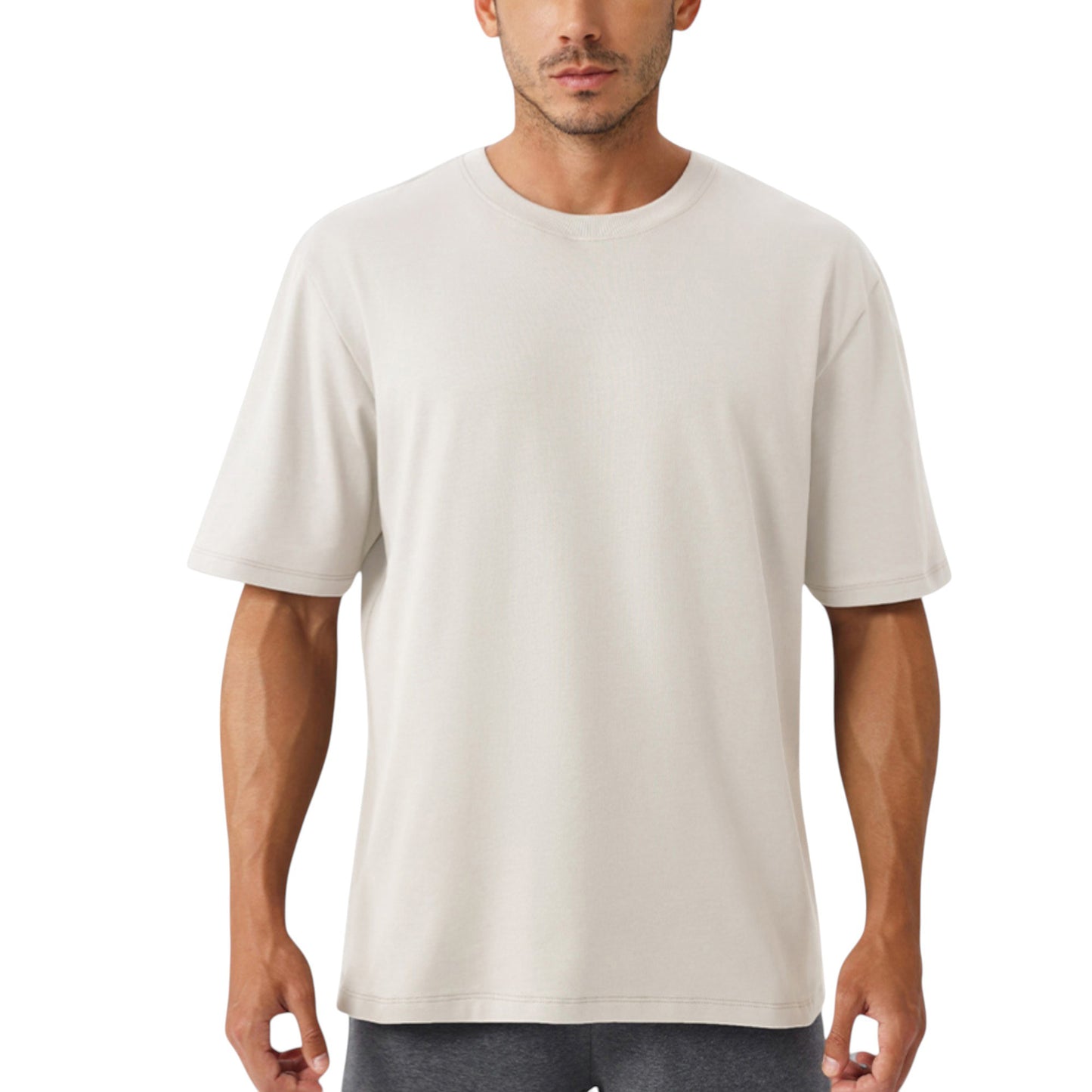 Men's Oversized Fit Short Sleeve T-Shirt with Drop Shoulders and Relaxed Silhouette for Everyday Style
