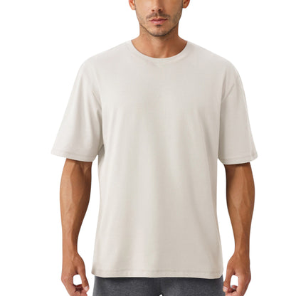 Men's Oversized Fit Short Sleeve T-Shirt with Drop Shoulders and Relaxed Silhouette for Everyday Style