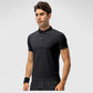 Men's Athletic Fit Polo Shirt with Short Sleeves and Three-Button Placket for Casual and Sport Styling