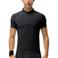 Men's Athletic Fit Polo Shirt with Short Sleeves and Three-Button Placket for Casual and Sport Styling