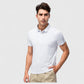 Men's Athletic Fit Polo Shirt with Short Sleeves and Three-Button Placket for Casual and Sport Styling