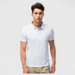 Men's Athletic Fit Polo Shirt with Short Sleeves and Three-Button Placket for Casual and Sport Styling