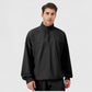 Men's Oversized Quarter Zip Pullover with Drop Shoulders and Ribbed Cuffs for Relaxed Casual Styling