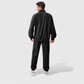 Men's Oversized Quarter Zip Pullover with Drop Shoulders and Ribbed Cuffs for Relaxed Casual Styling