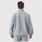 Men's Oversized Quarter Zip Pullover with Drop Shoulders and Ribbed Cuffs for Relaxed Casual Styling
