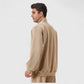 Men's Oversized Quarter Zip Pullover with Drop Shoulders and Ribbed Cuffs for Relaxed Casual Styling