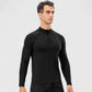 Men's Long Sleeve Quarter Zip Top with Athletic Fit and Raglan Sleeves for Training or Casual Wear