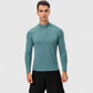 Men's Long Sleeve Quarter Zip Top with Athletic Fit and Raglan Sleeves for Training or Casual Wear