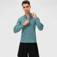 Men's Long Sleeve Quarter Zip Top with Athletic Fit and Raglan Sleeves for Training or Casual Wear