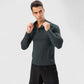 Men's Long Sleeve Quarter Zip Top with Athletic Fit and Raglan Sleeves for Training or Casual Wear