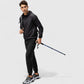 Men's Full Zip Hooded Windbreaker Jacket with Side Pockets and Elastic Cuffs