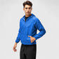 Men's Full Zip Hooded Windbreaker Jacket with Side Pockets and Elastic Cuffs