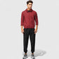 Men's Full Zip Hooded Windbreaker Jacket with Side Pockets and Elastic Cuffs