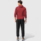 Men's Full Zip Hooded Windbreaker Jacket with Side Pockets and Elastic Cuffs