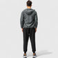 Men's Full Zip Hooded Windbreaker Jacket with Side Pockets and Elastic Cuffs