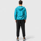 Men's Full Zip Hooded Windbreaker Jacket with Side Pockets and Elastic Cuffs