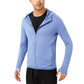 Men's Lightweight Zip-Up Hooded Jacket with Thumbholes and UPF 50+ Protection